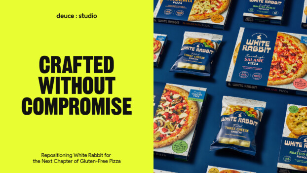 White Rabbit gluten-free pizza packaging design & branding by Deuce Studio