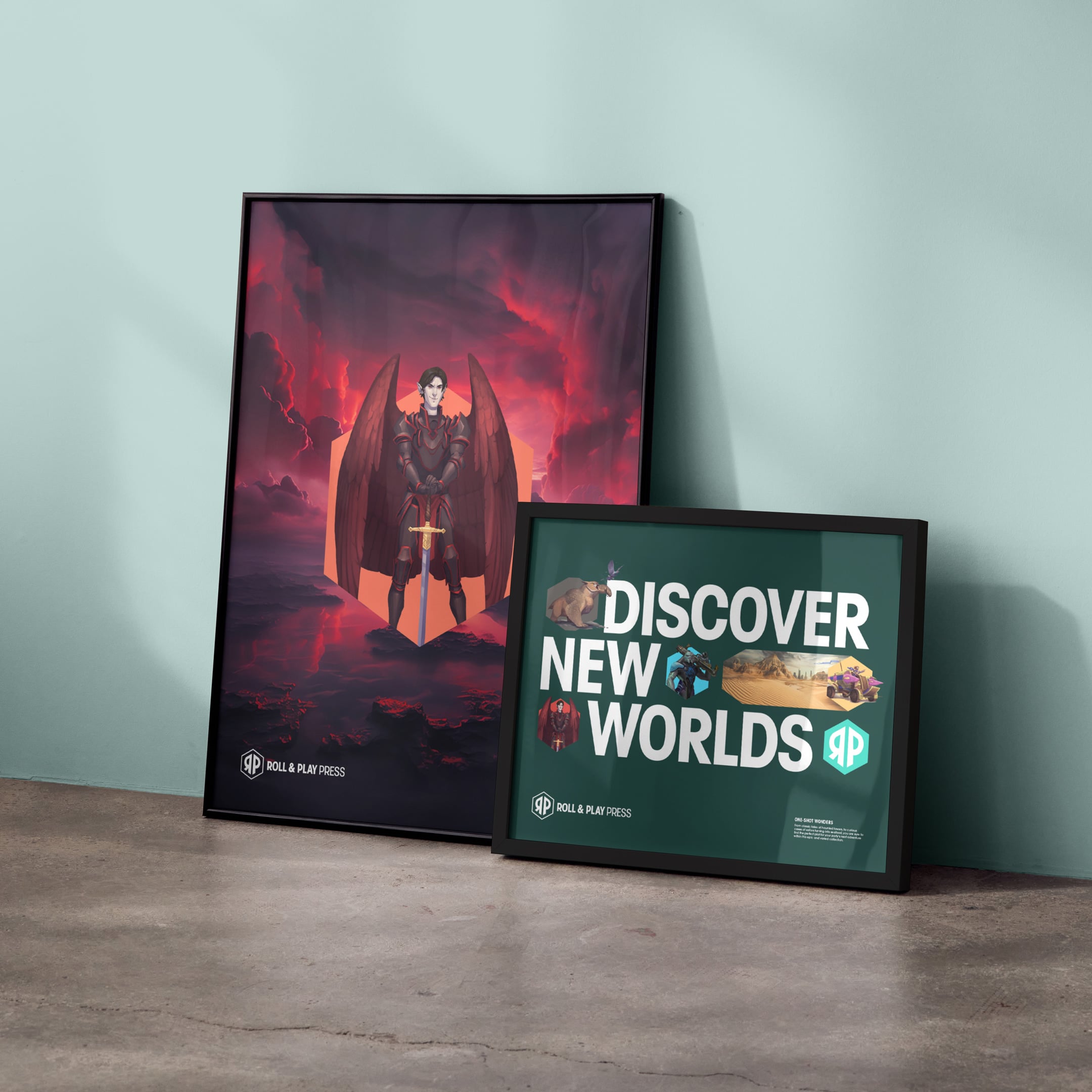 Roll and Play Press brand identity poster showcasing new visual identity