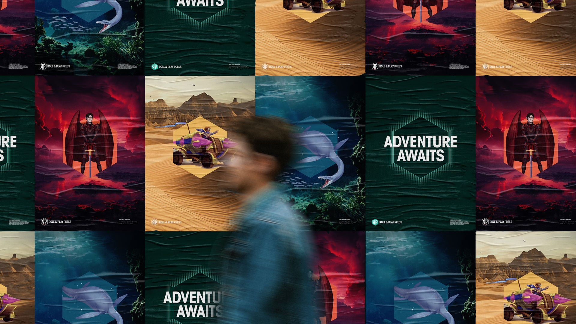 Roll and Play Press brand identity poster series